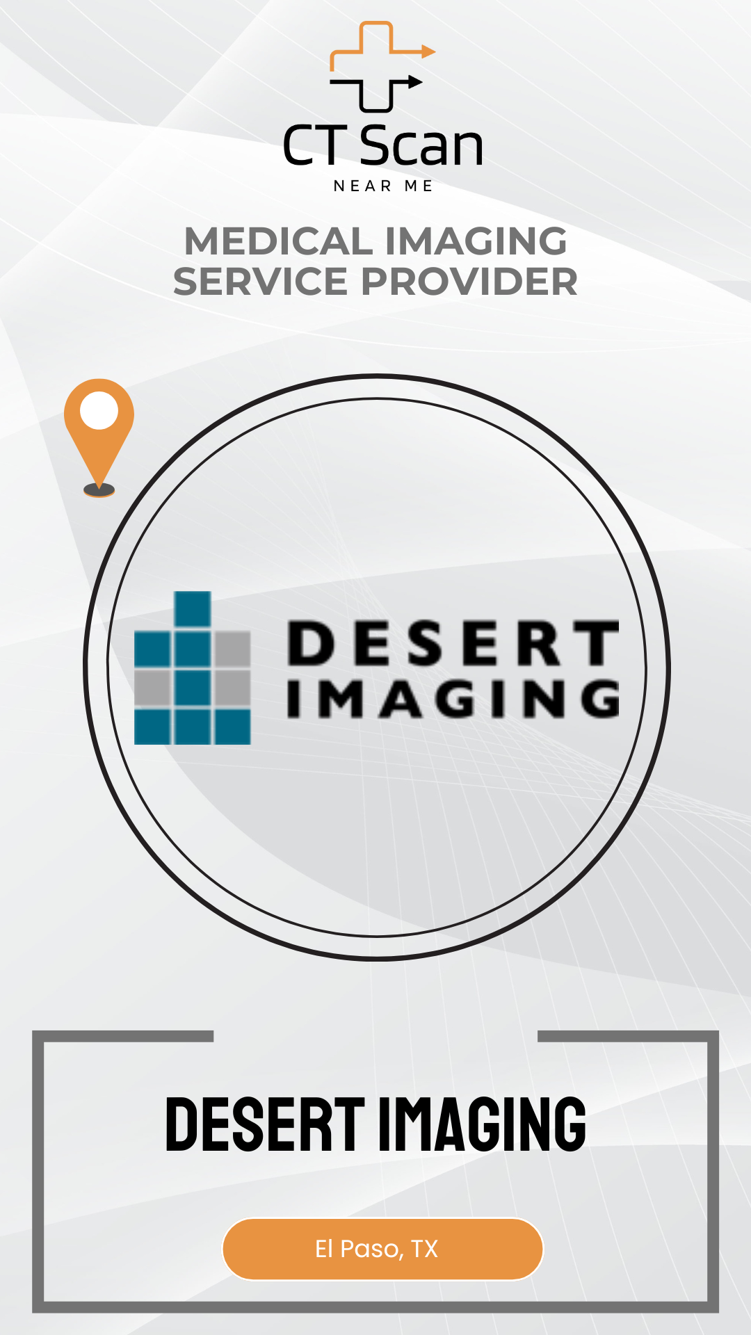 Desert Imaging logo with 'CT Scan Near Me' text on a white background