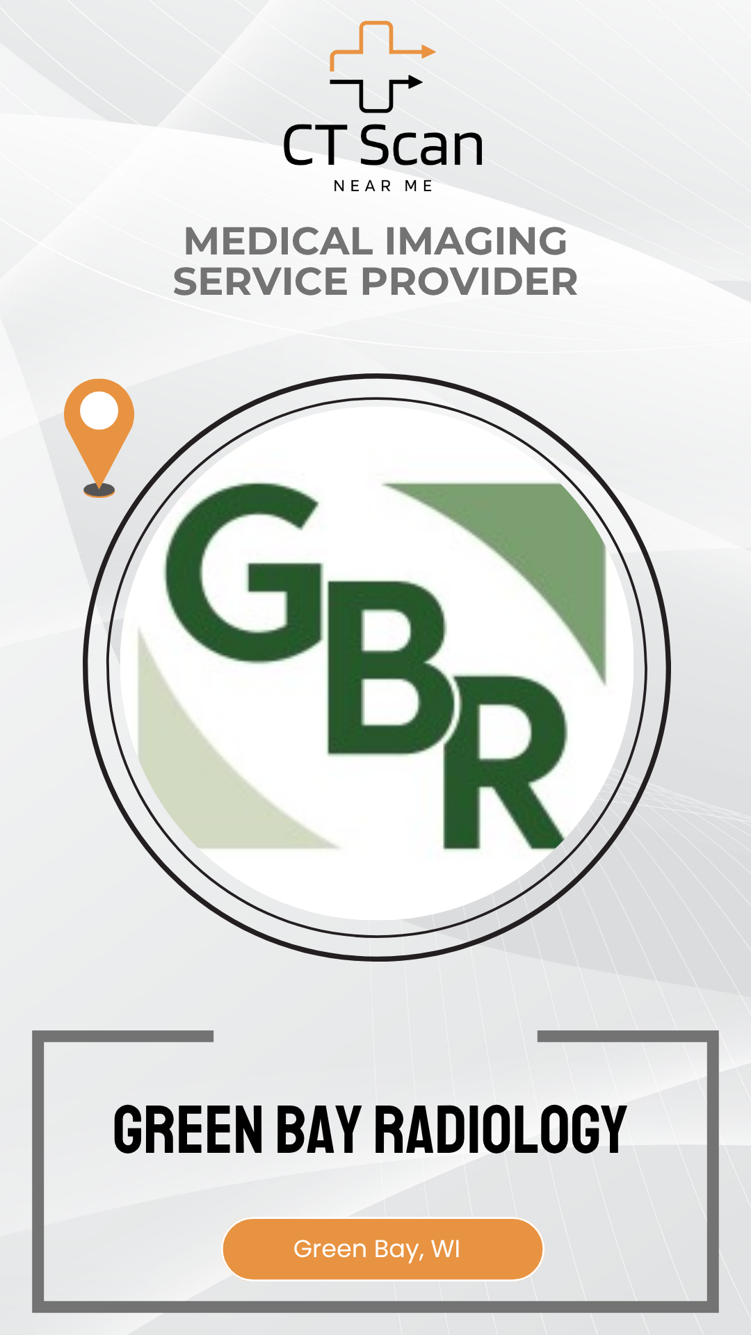 Green Bay Radiology logo with 'CT Scan Near Me' text on a white background