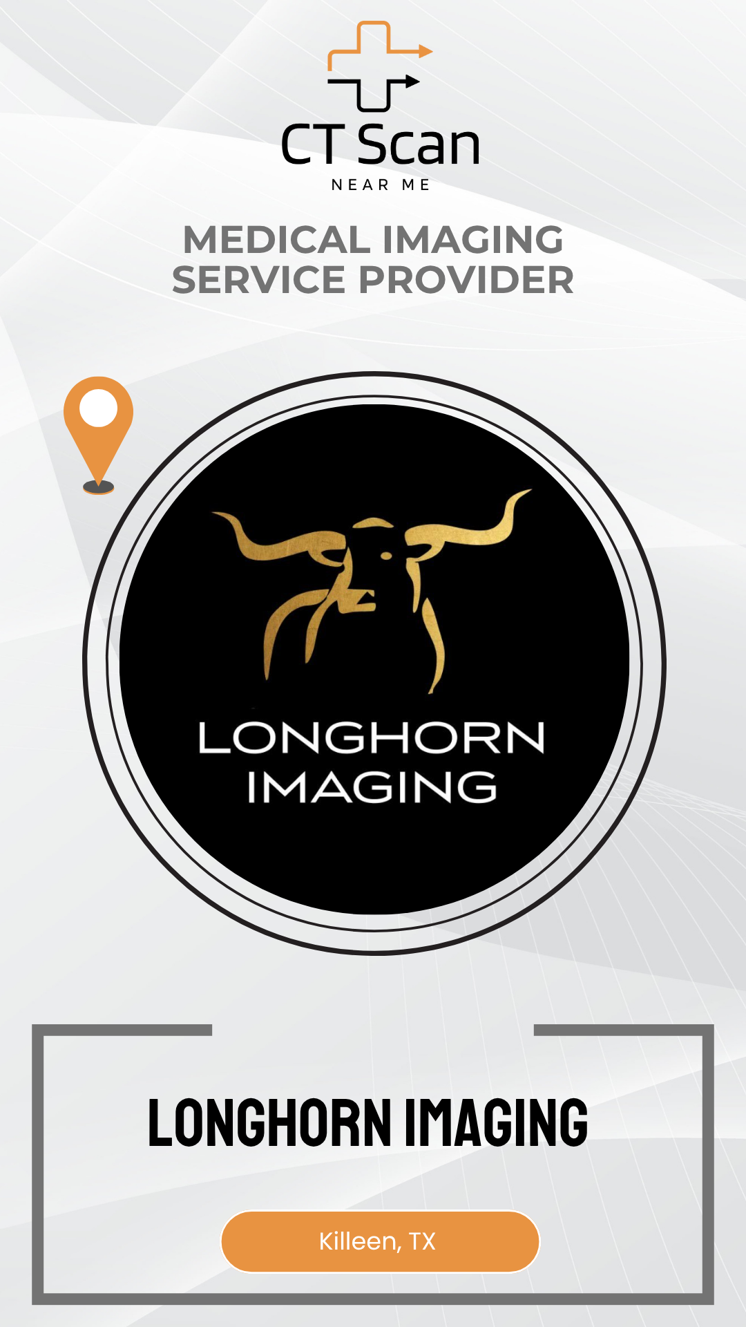 Longhorn Imaging logo with 'CT Scan Near Me' text on a white background