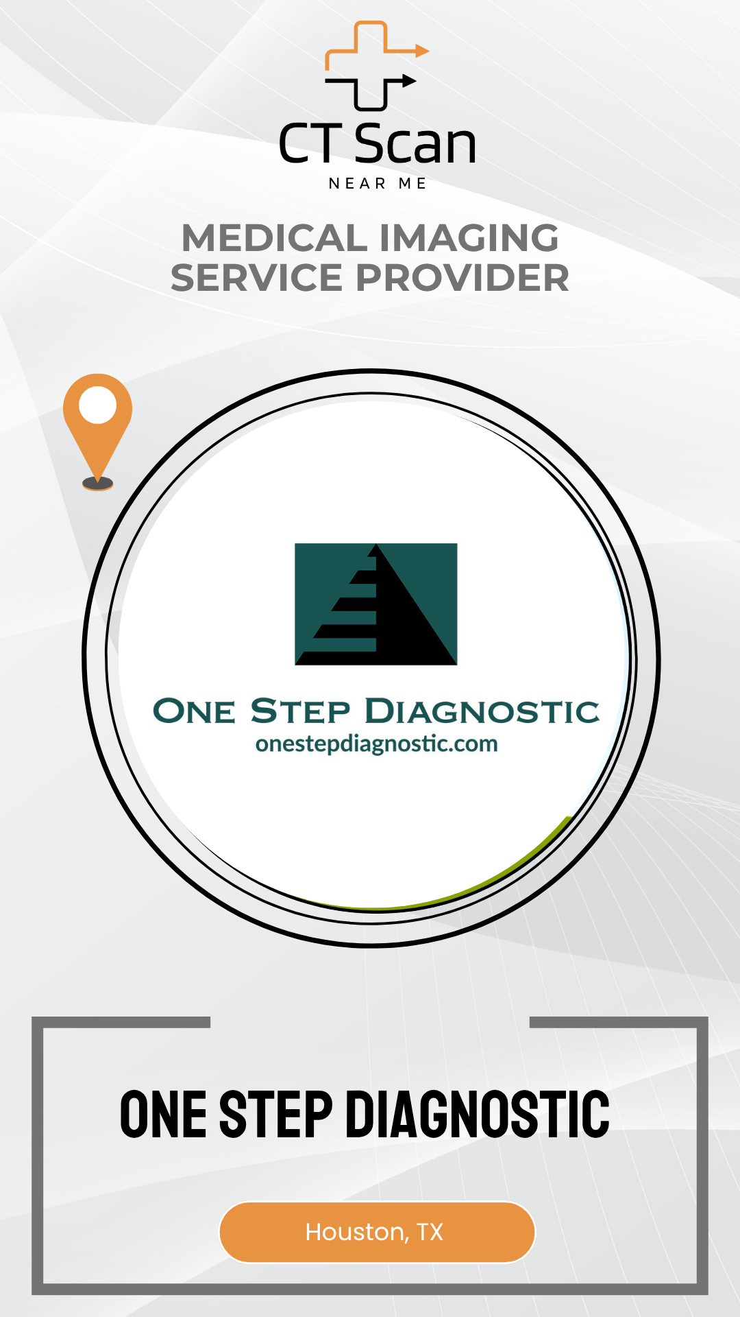 One Step Diagnostic logo on a white background with branding elements.