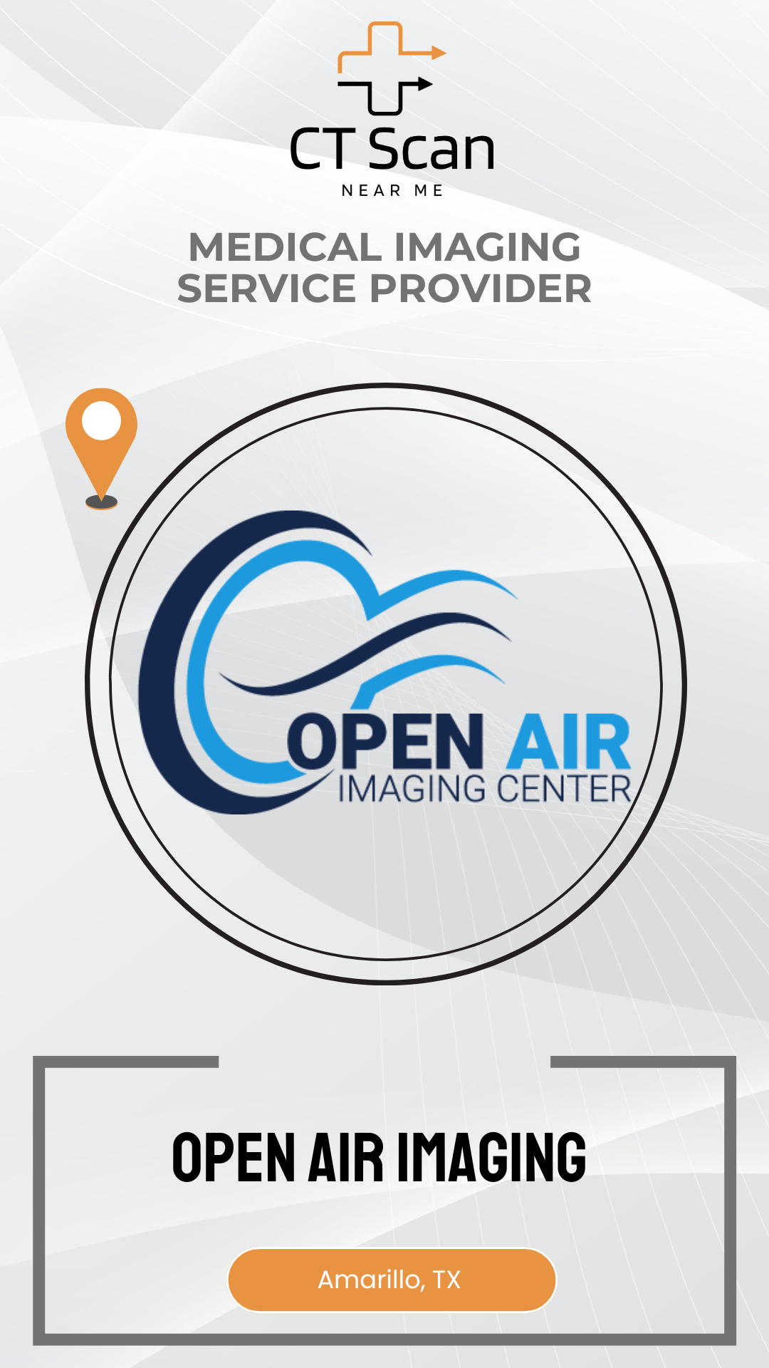 Open Air Imaging Center logo with CT Scan branding on a white background