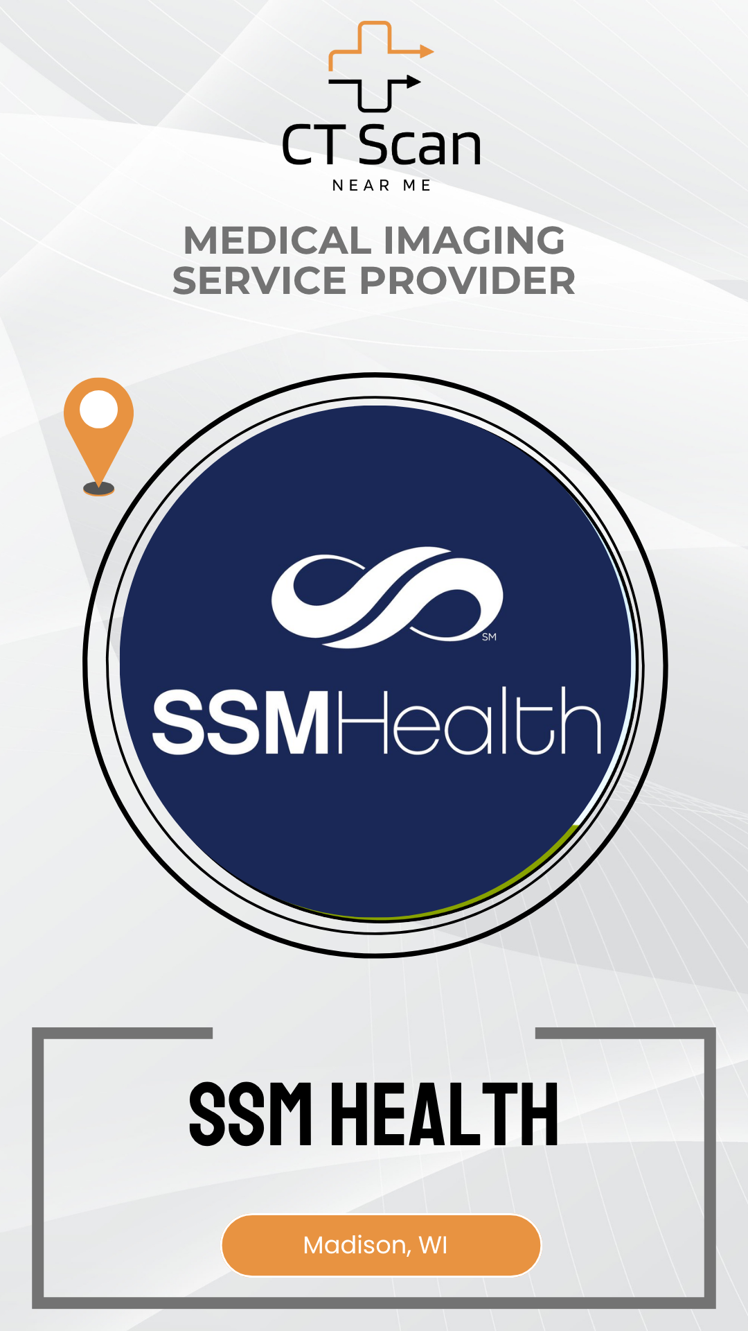 SSM Health logo on a white background with 'CT Scan Near Me' text.