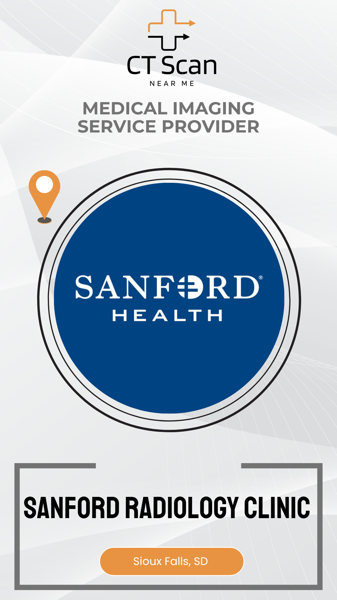 Sanford Health logo on a white background with text about a medical imaging service provider.
