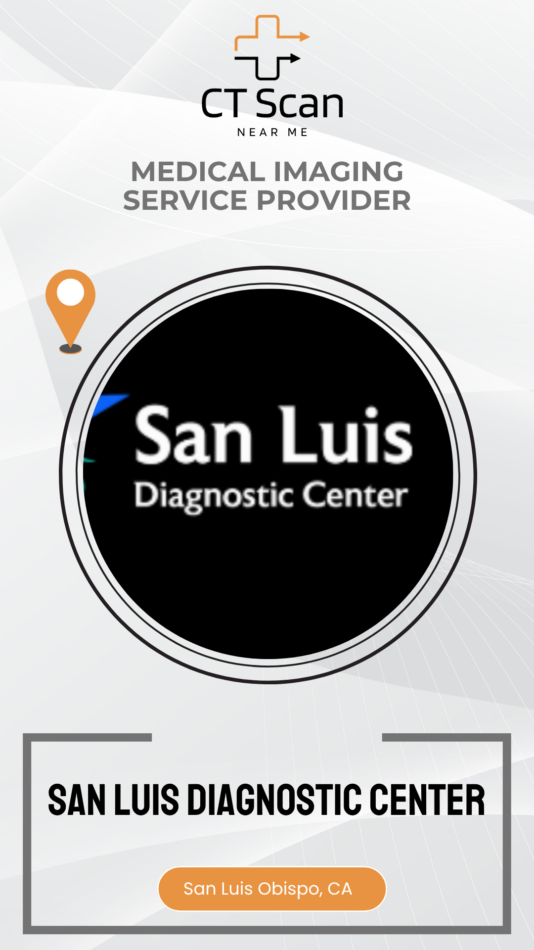 San Luis Diagnostic Center logo with 'CT Scan Near Me' text on a white background