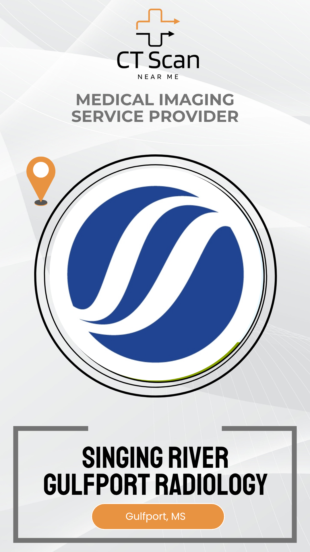 Singing River Gulfport Radiology logo with branding elements on a white background