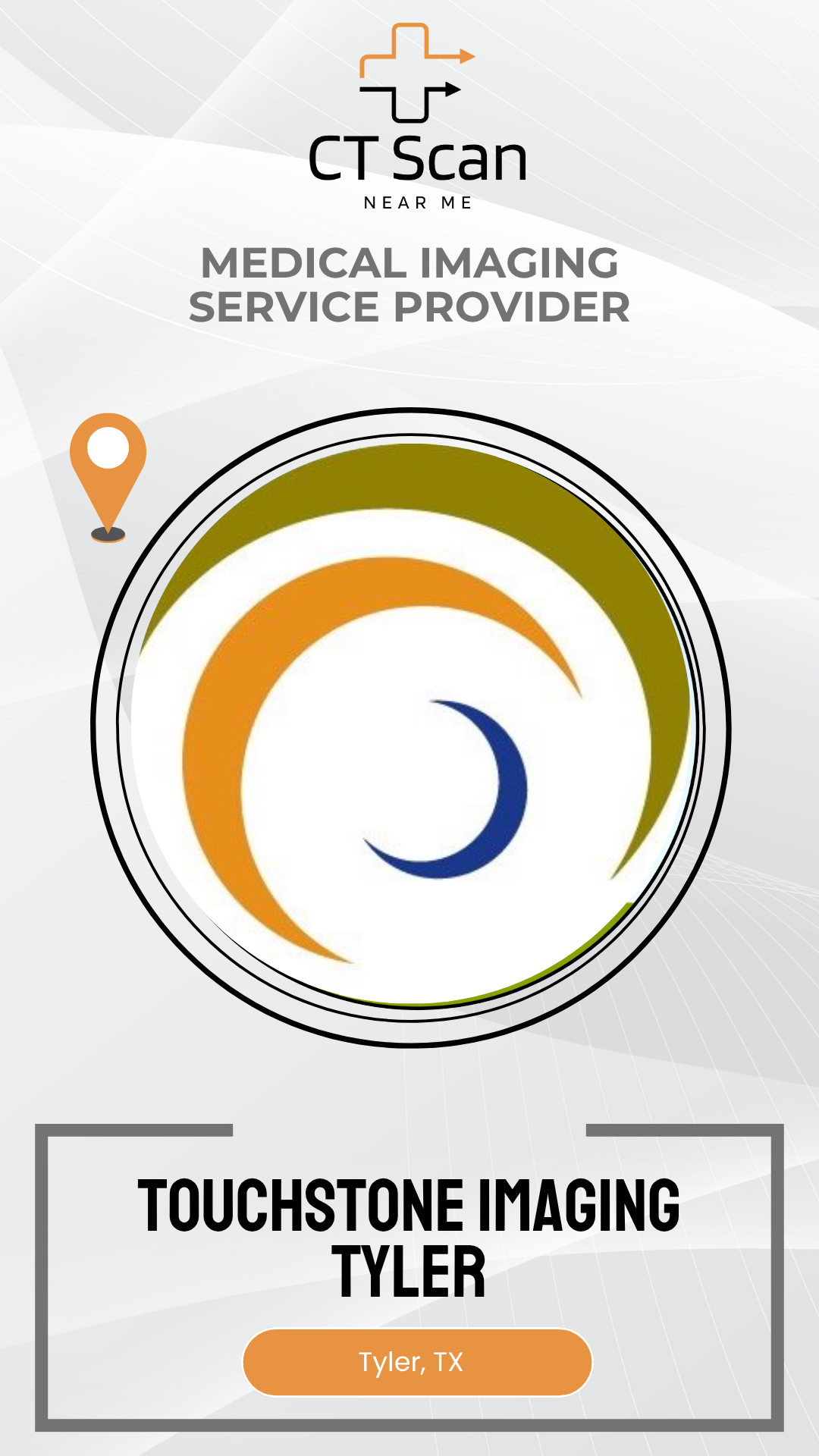 Touchstone Imaging Tyler logo with medical imaging service provider text on a white background