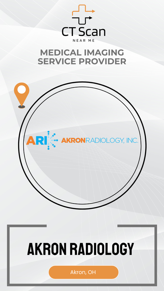 Akron Radiology logo on a white background with 'CT Scan Near Me' branding.