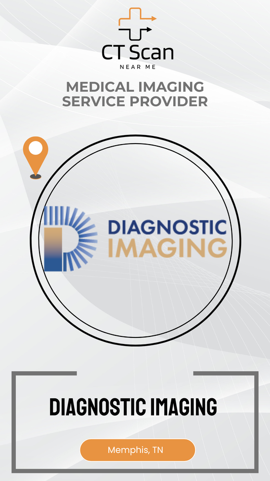 Diagnostic imaging service provider logo with 'CT Scan Near Me' text on a white background