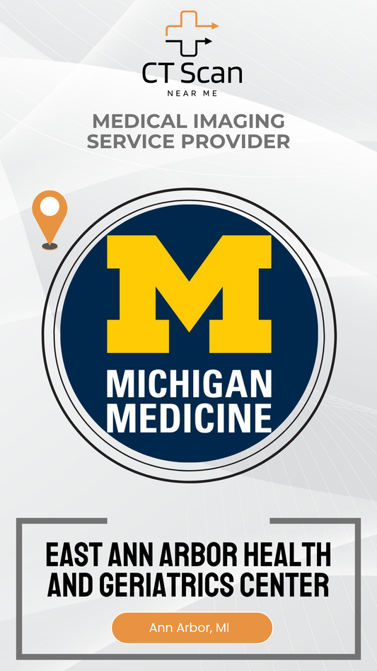 Michigan Medicine logo with a medical imaging service provider label on a white background