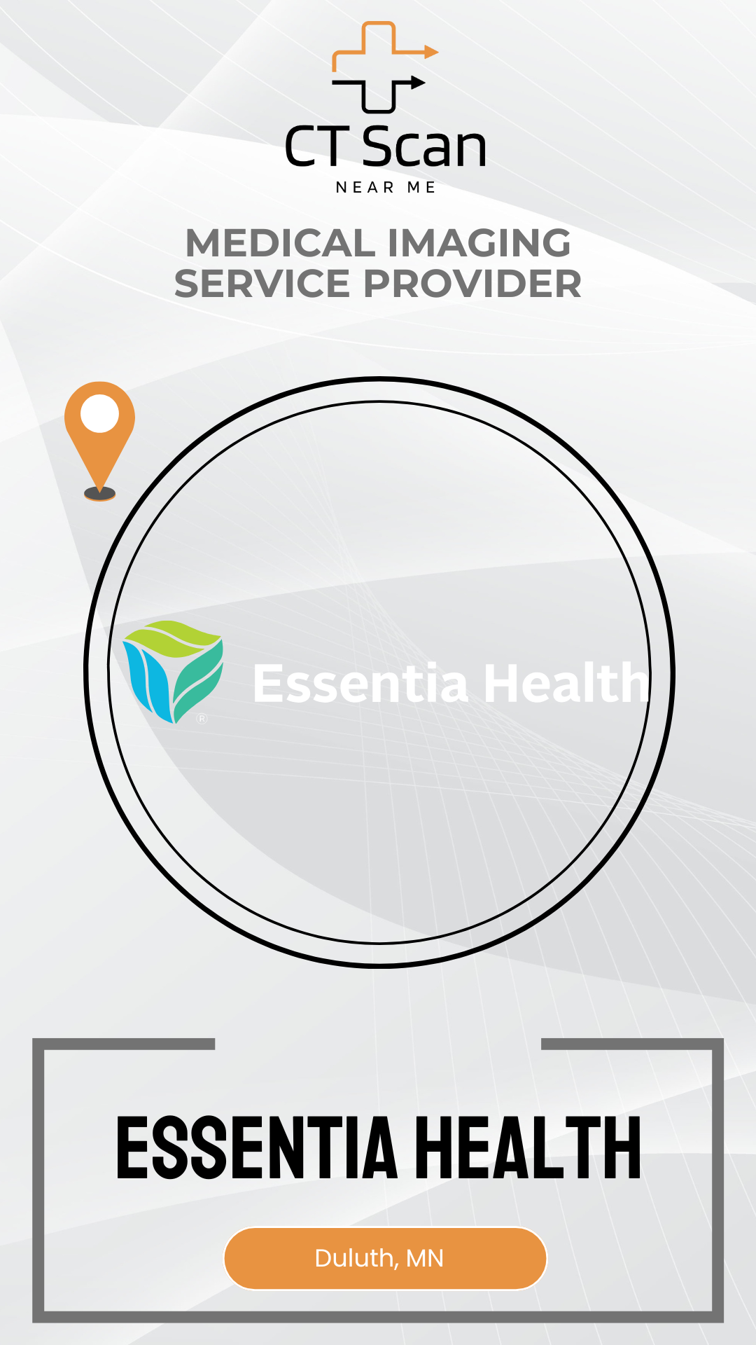 Essentia Health logo with CT Scan branding on a white background