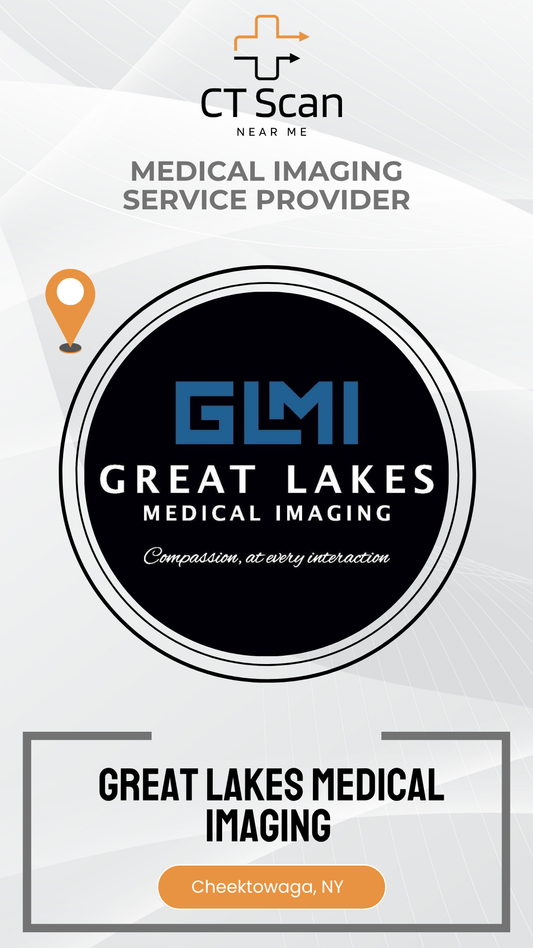 Great Lakes Medical Imaging logo with branding elements on a white background