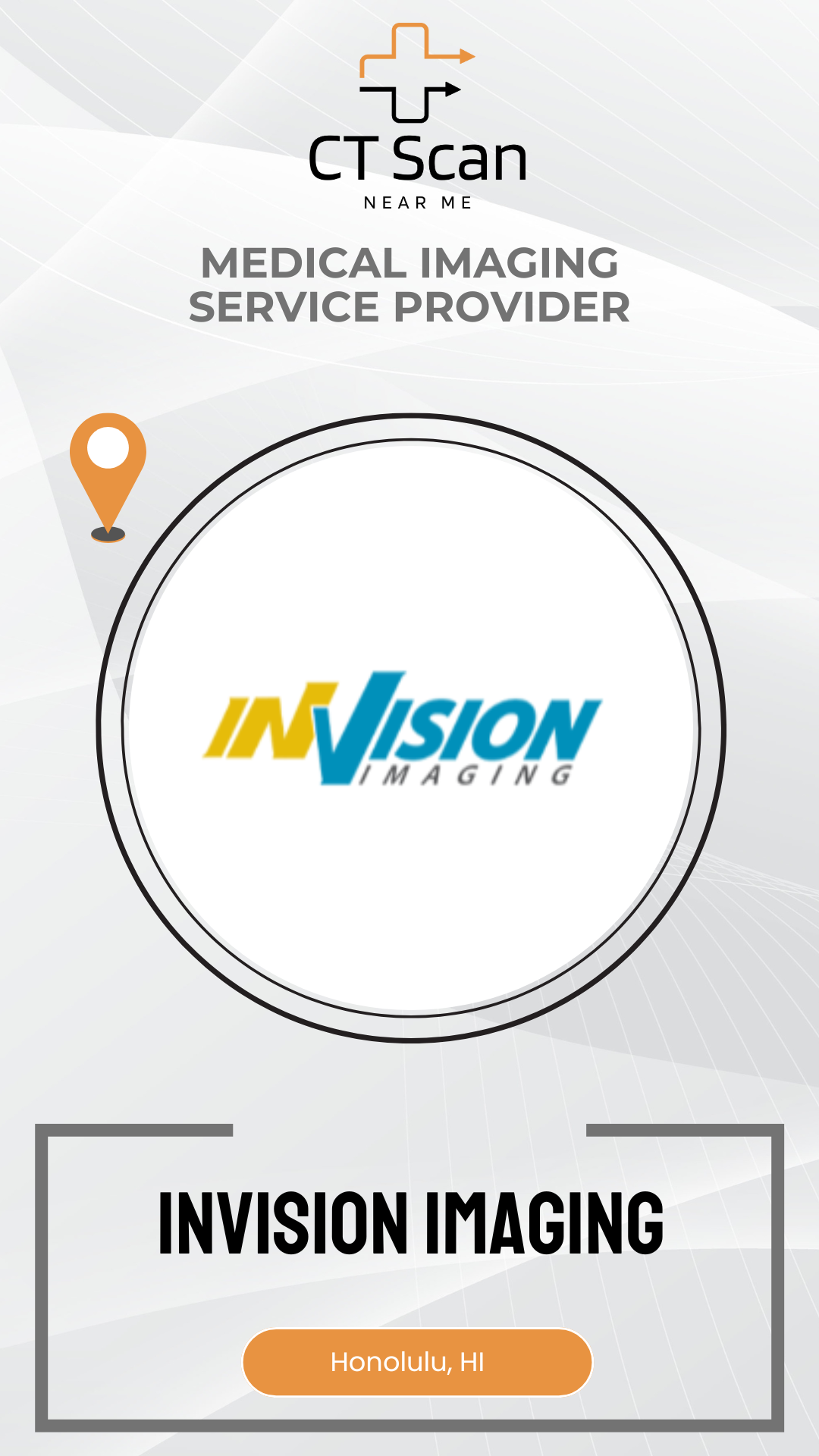 Invision Imaging logo with CT Scan branding on a white background