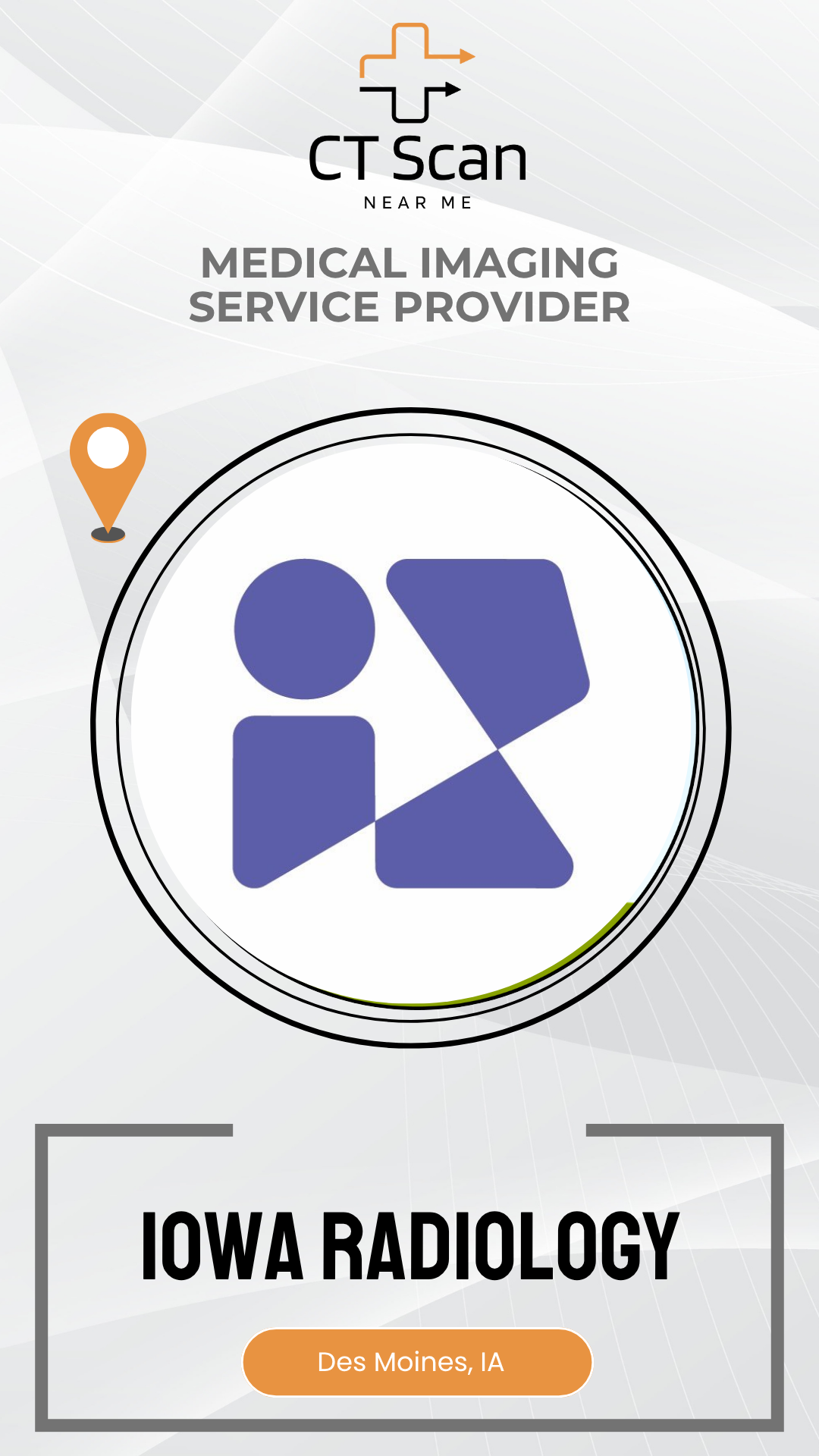 Iowa Radiology logo with 'CT Scan Near Me' text on a white background