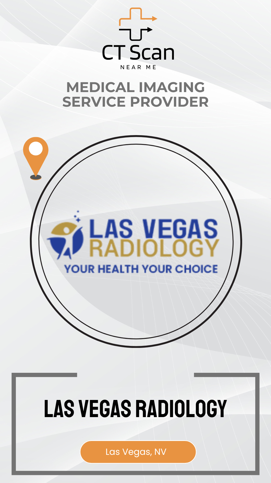 Las Vegas Radiology advertisement with logo and text on a white background