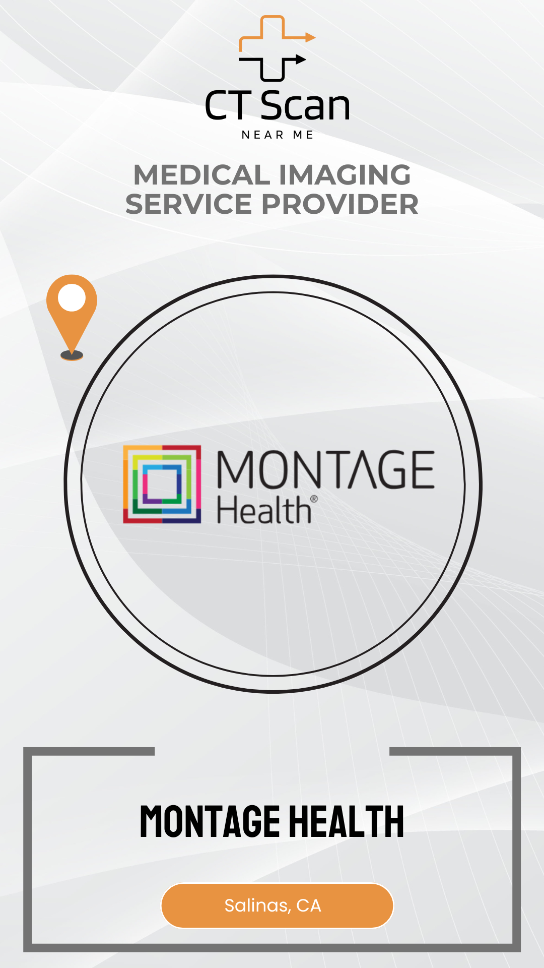 Montage Health logo with CT Scan branding on a white background