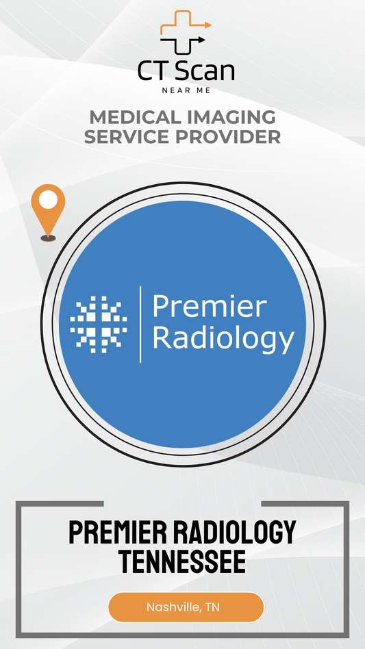 Promotional graphic for Premier Radiology Tennessee, a medical imaging service provider.