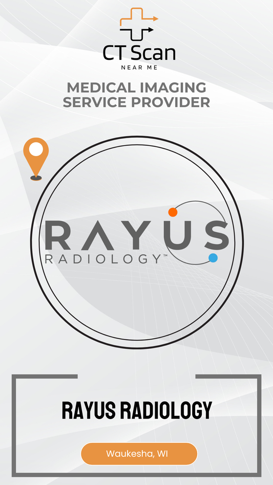 Rayus Radiology logo with 'CT Scan Near Me' text on a white background