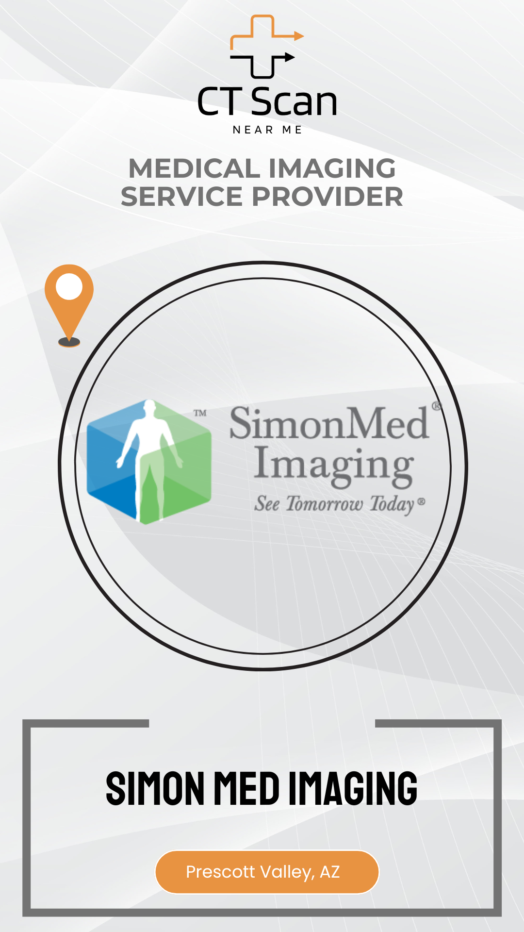 Simon Med Imaging logo with branding elements on a white background