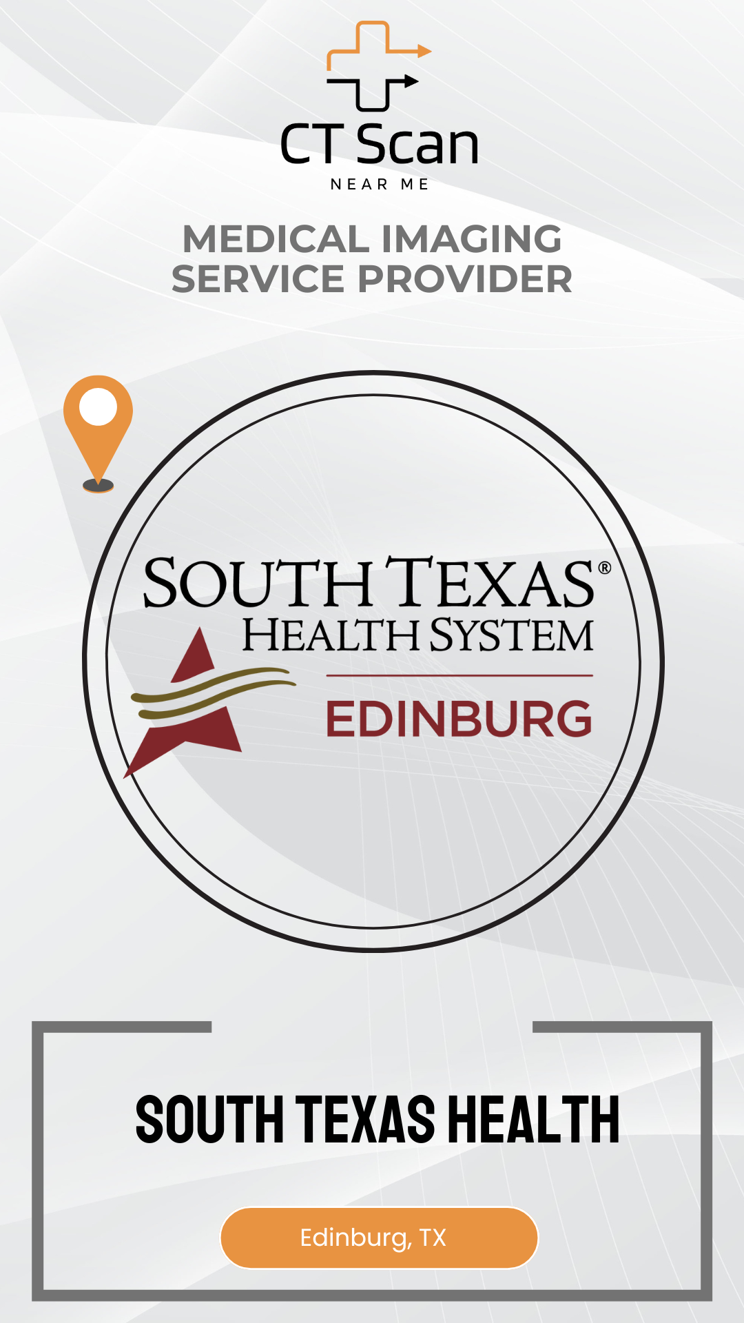 South Texas Health System Edinburg logo on a white background with 'CT Scan Near Me' branding.