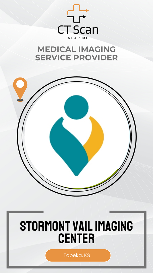 Logo of a medical imaging service provider with a person icon and text indicating location and services.
