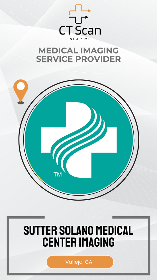 Sutter Solano Medical Center Imaging logo with a medical cross and text on a white background