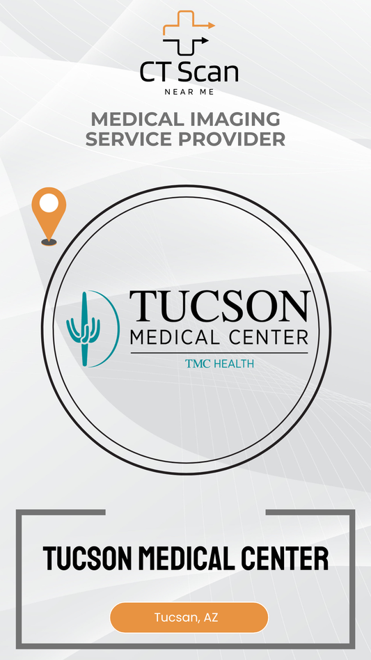 Tucson Medical Center logo on a white background with 'CT Scan Near Me' branding.