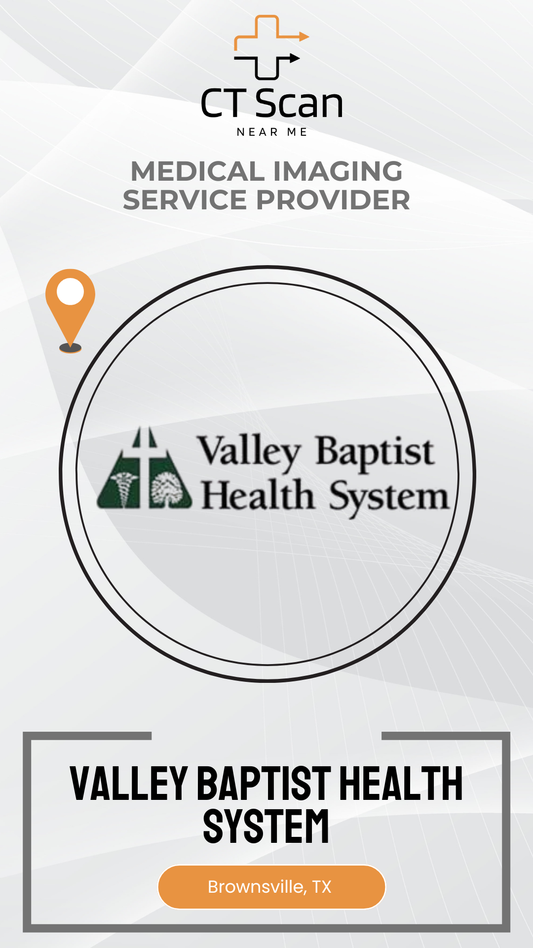 Valley Baptist Health System logo on a white background with CT Scan branding.