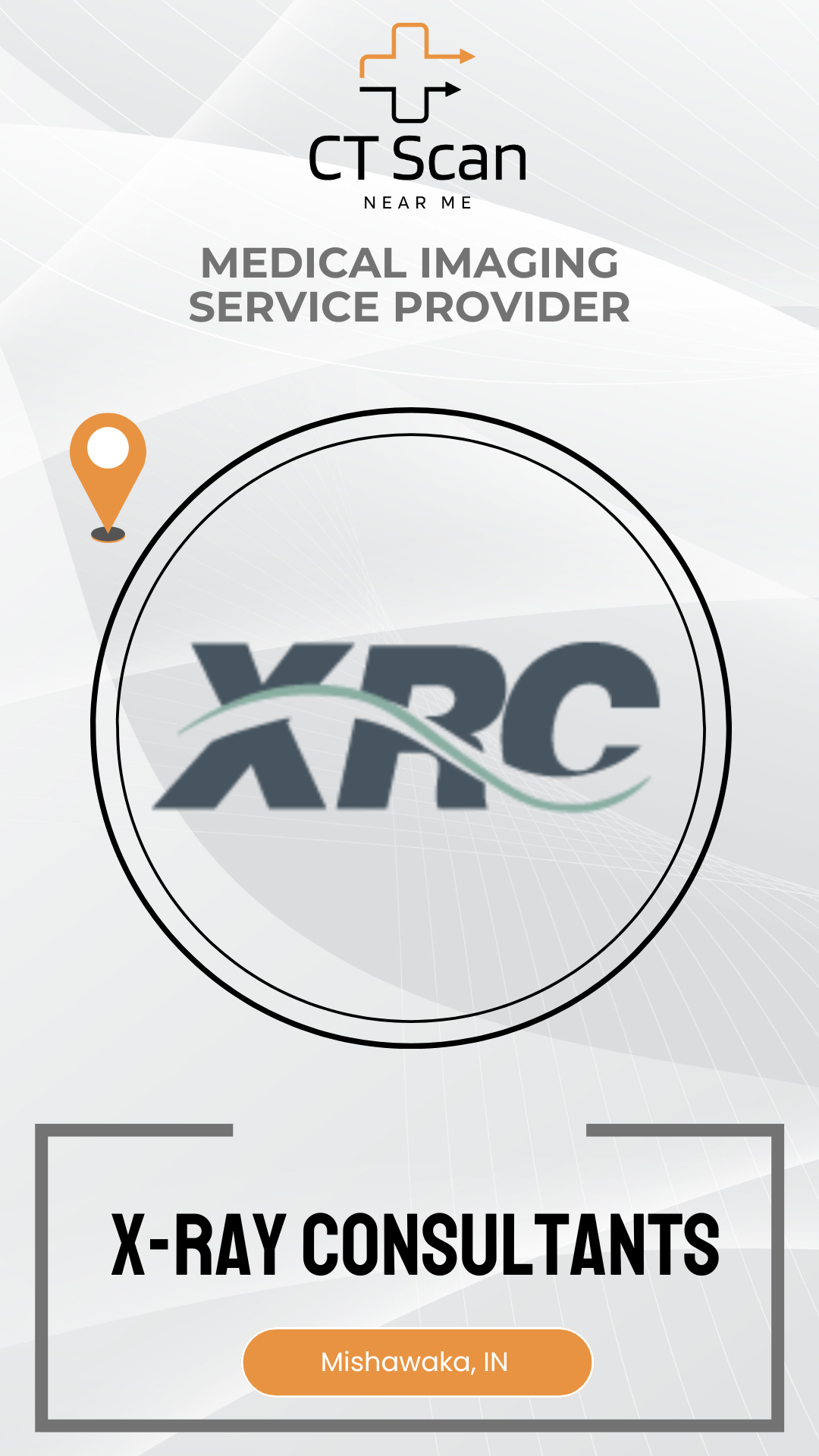 XRC X-ray consultants advertisement with CT Scan logo and contact information.