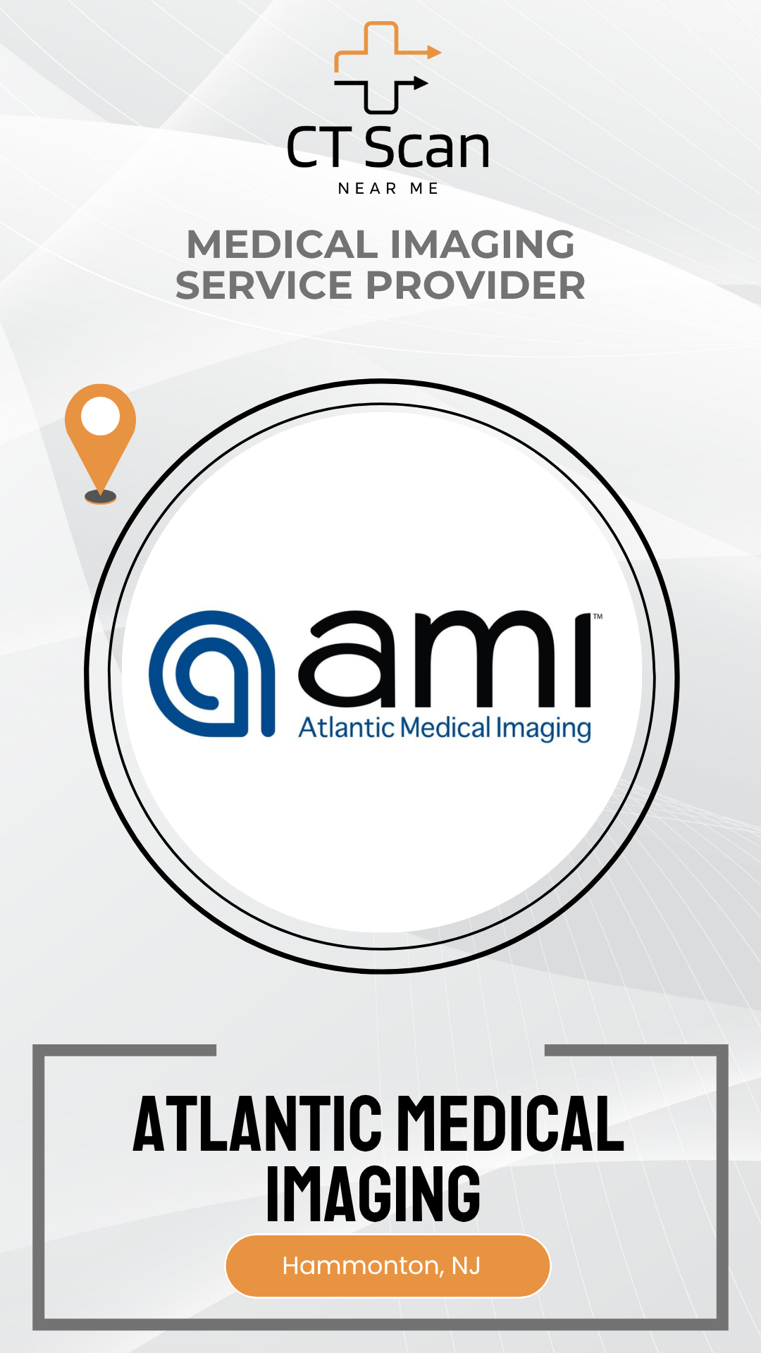 Advertisement for Atlantic Medical Imaging with their logo and contact information on a white background.