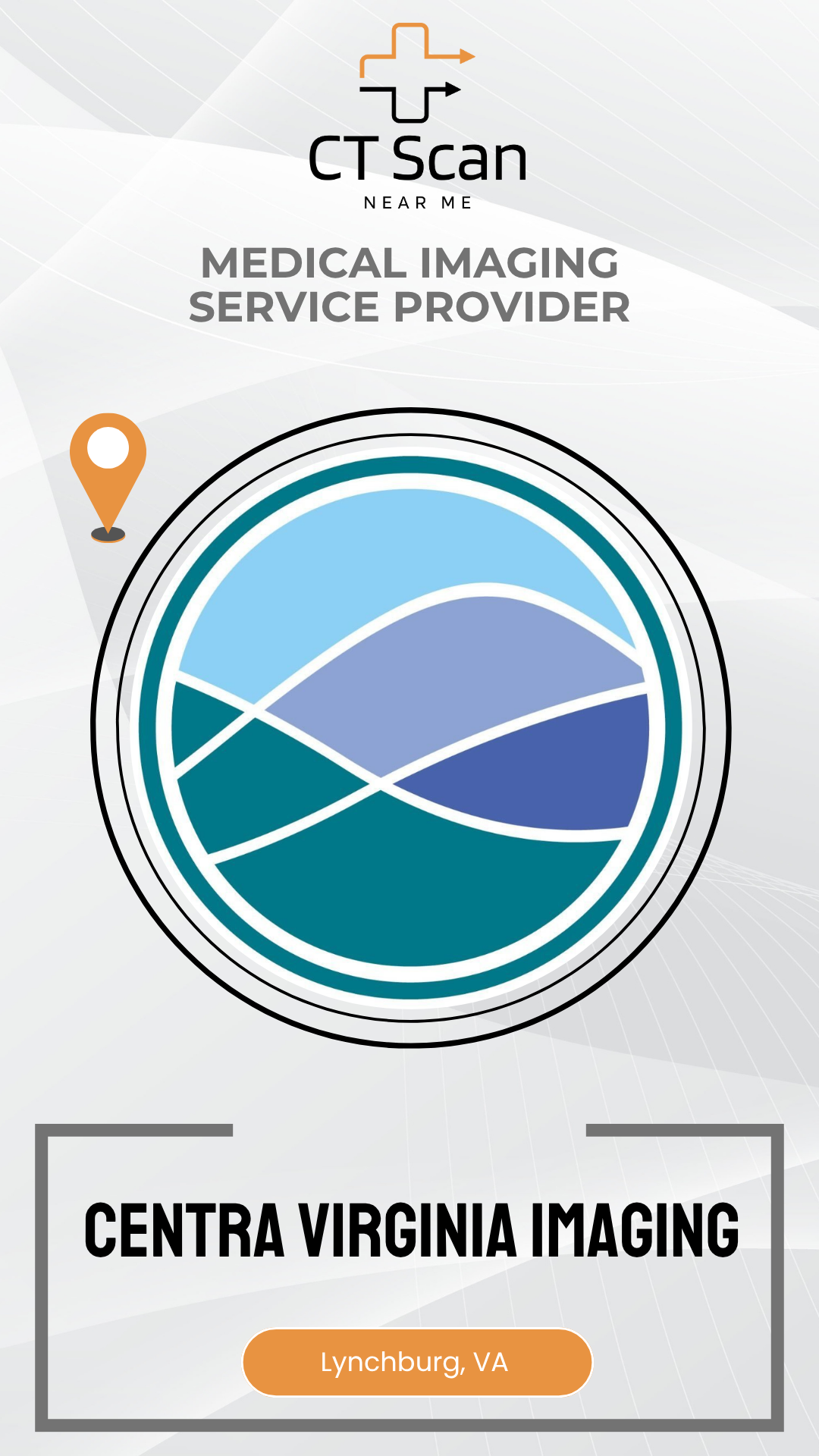 Logo and branding elements of Centra Virginia Imaging with a focus on medical imaging services.