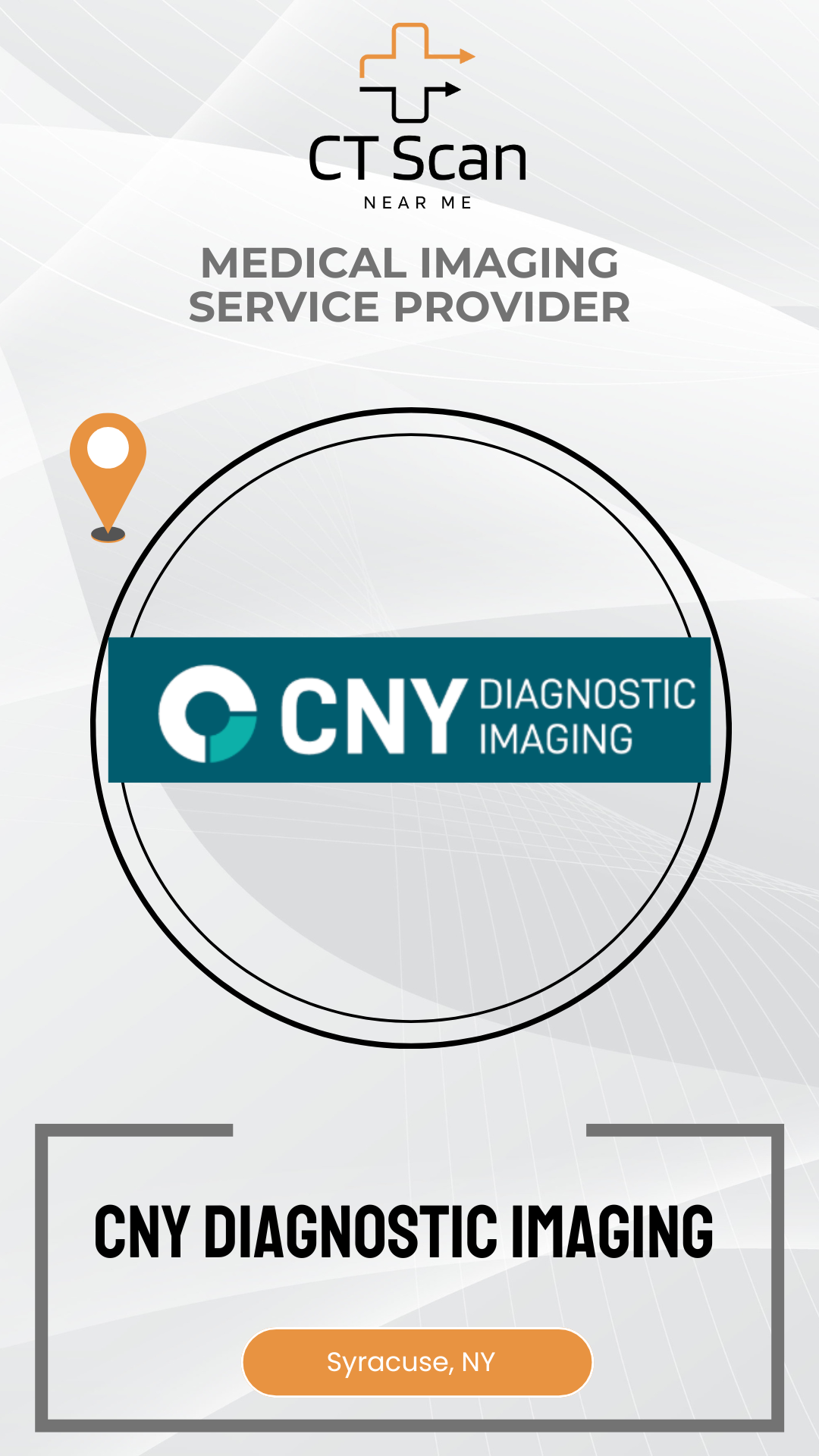 CNY Diagnostic Imaging logo with 'CT Scan Near Me' text on a white background