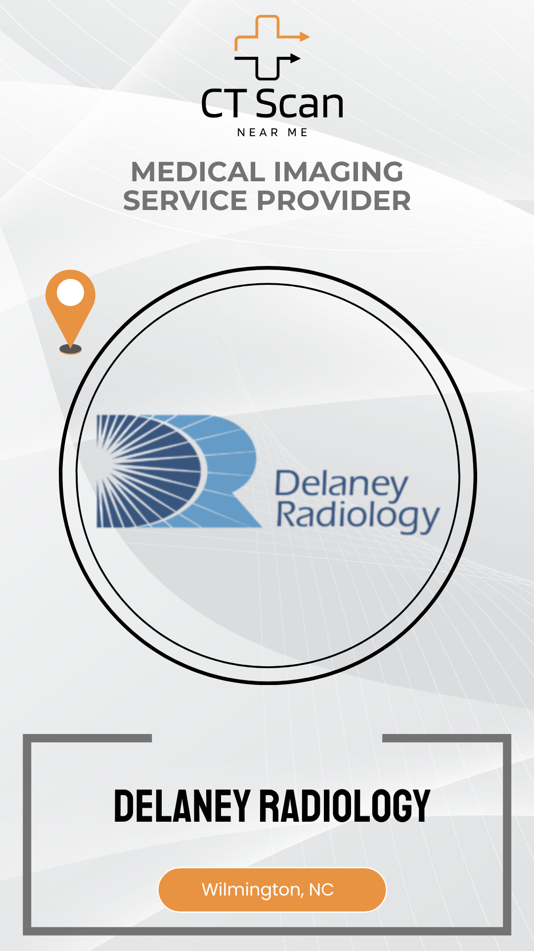 Delaney Radiology logo with 'CT Scan Near Me' text on a white background