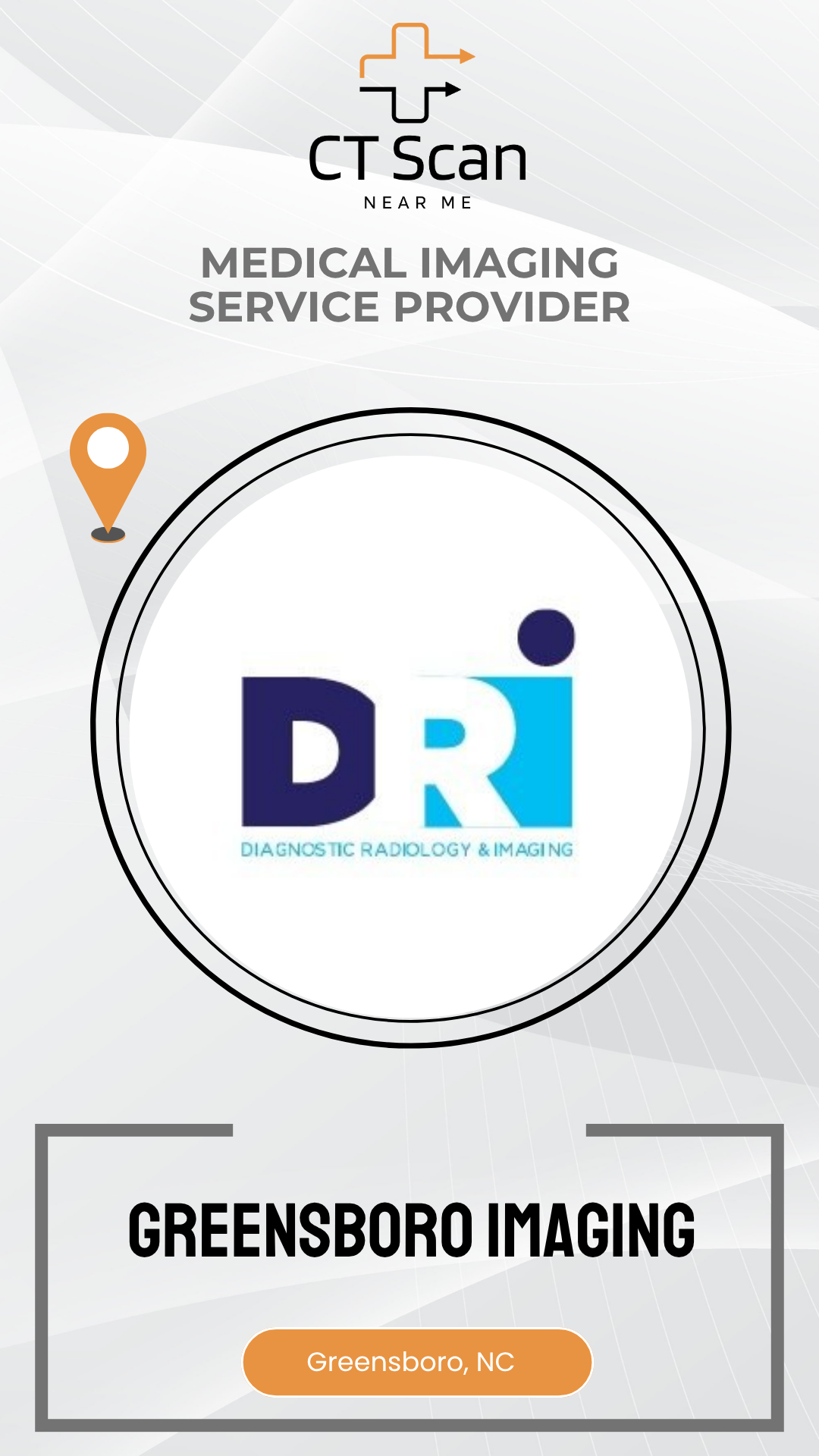 Promotional graphic for DRI Medical Imaging with logo and text on a white background