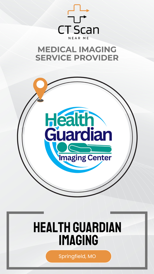 Health Guardian Imaging Center logo on a white background with 'CT Scan Near Me' text.