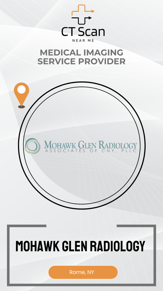 Promotional graphic for Mohawk Glen Radiology with a medical imaging service provider logo.