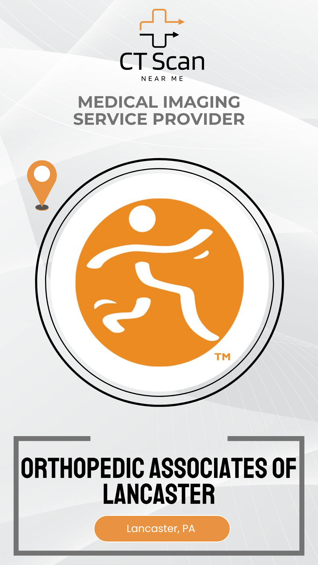 Logo and branding elements of Orthopedic Associates of Lancaster, a medical imaging service provider.