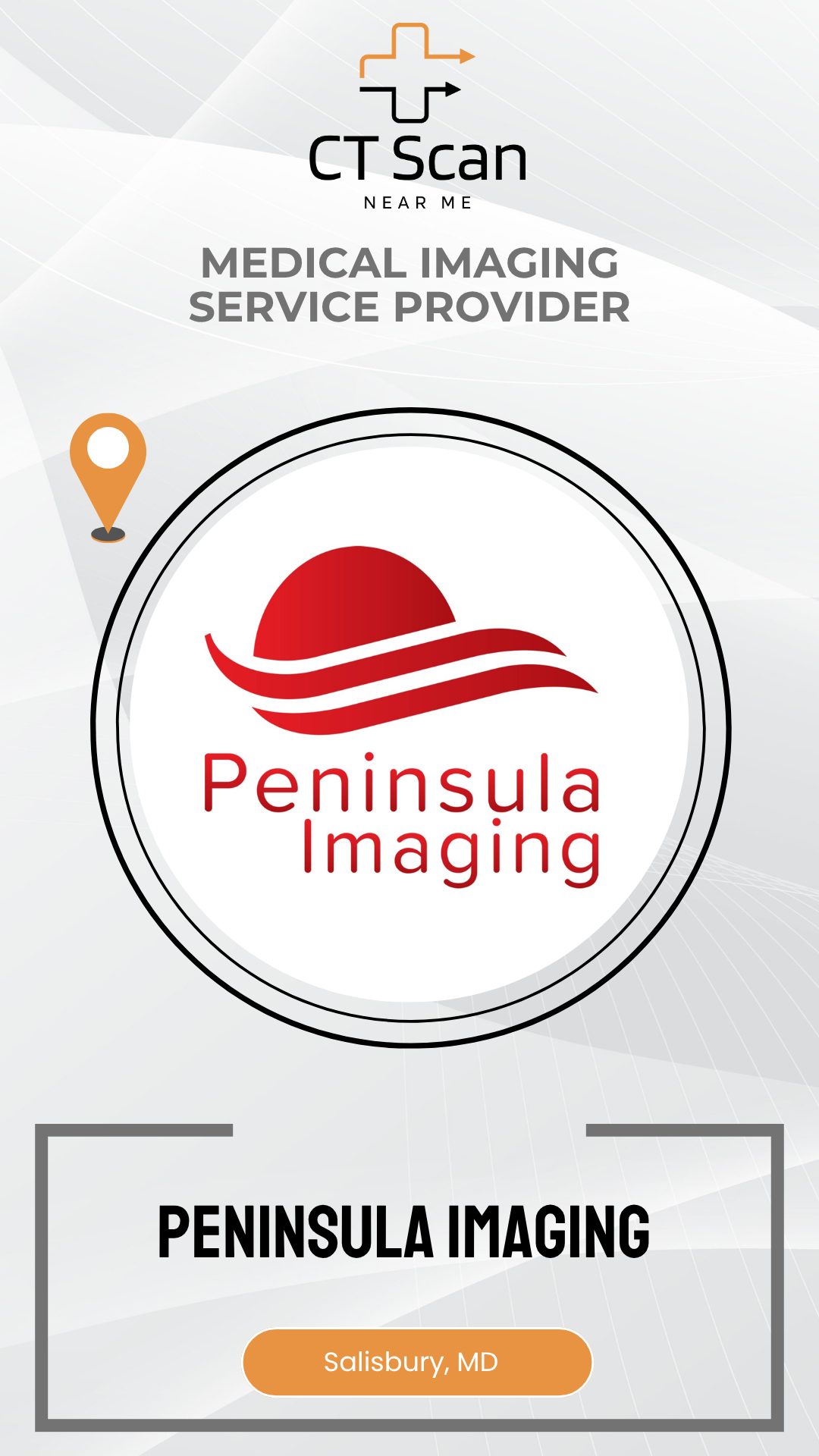 Peninsula Imaging logo with a medical imaging service provider label on a white background