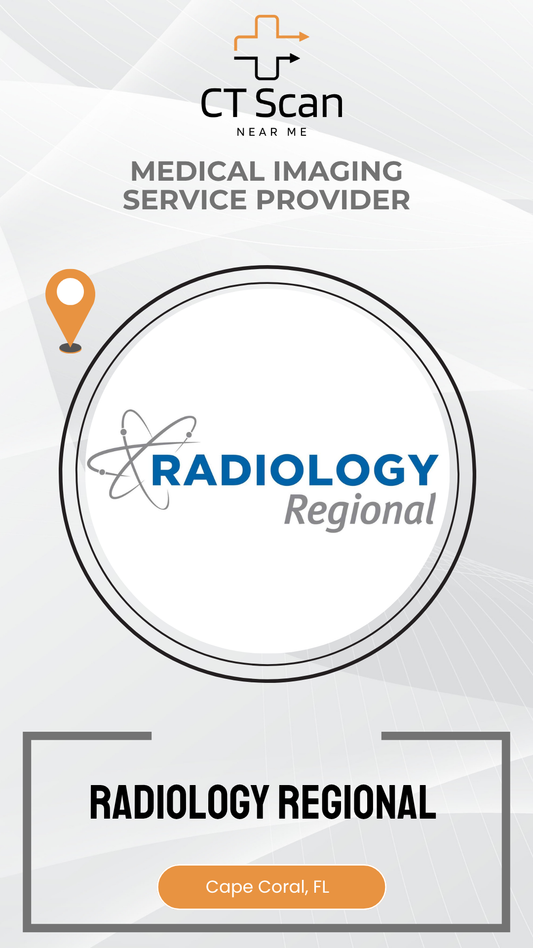 Radiology Regional logo with 'CT Scan Near Me' branding on a white background