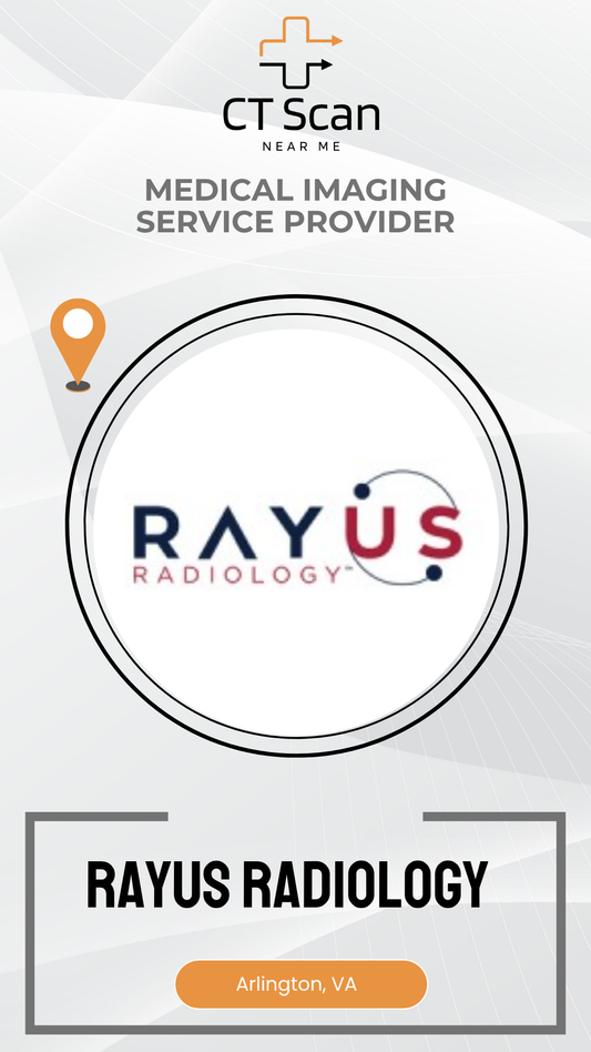 Rayus Radiology logo on a white background with 'CT Scan Near Me' text.