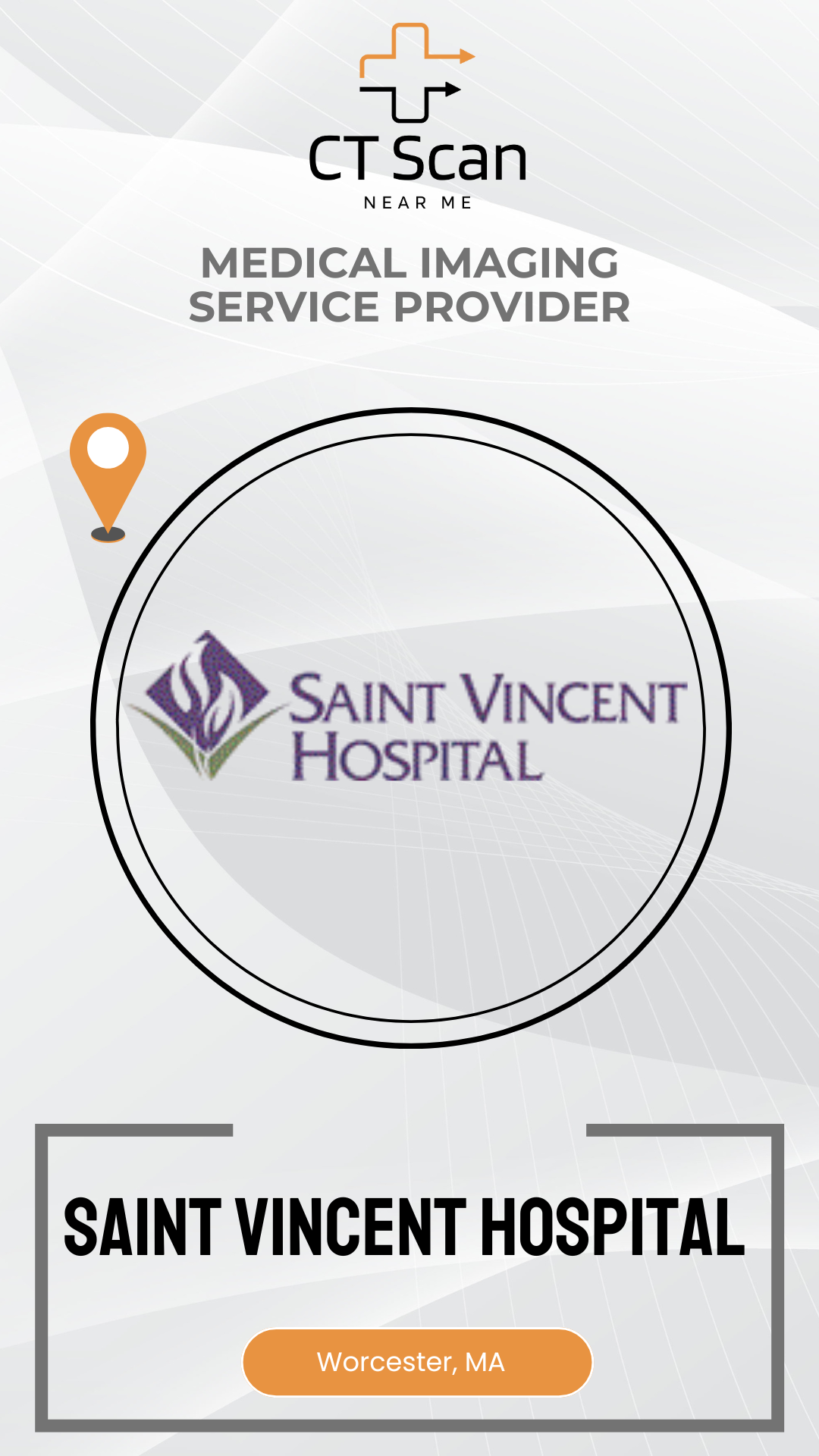Saint Vincent Hospital logo with 'CT Scan Near Me' text on a white background
