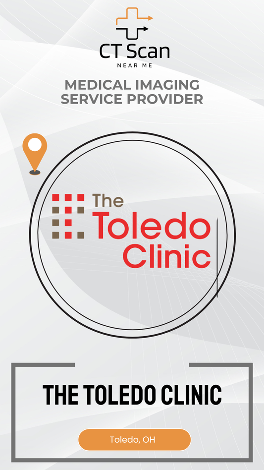 The Toledo Clinic logo on a white background with 'CT Scan Near Me' branding.